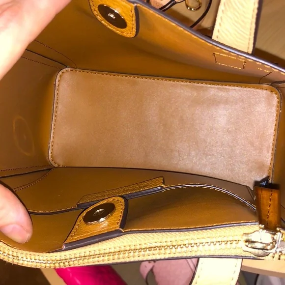 Michael Kors Tan and White Leather Tote - Picture 9 of 12